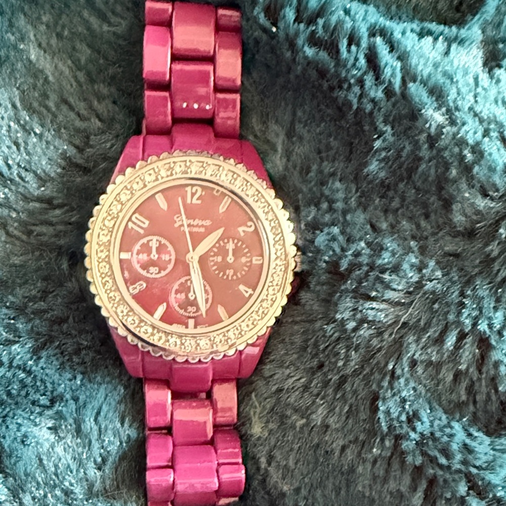 Geneva Women's Purple Watch with Crystal Bezel